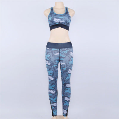 Camouflage printed yoga suit