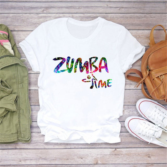 Dance Short Sleeve Zumba Printed Short Sleeve T-shirt