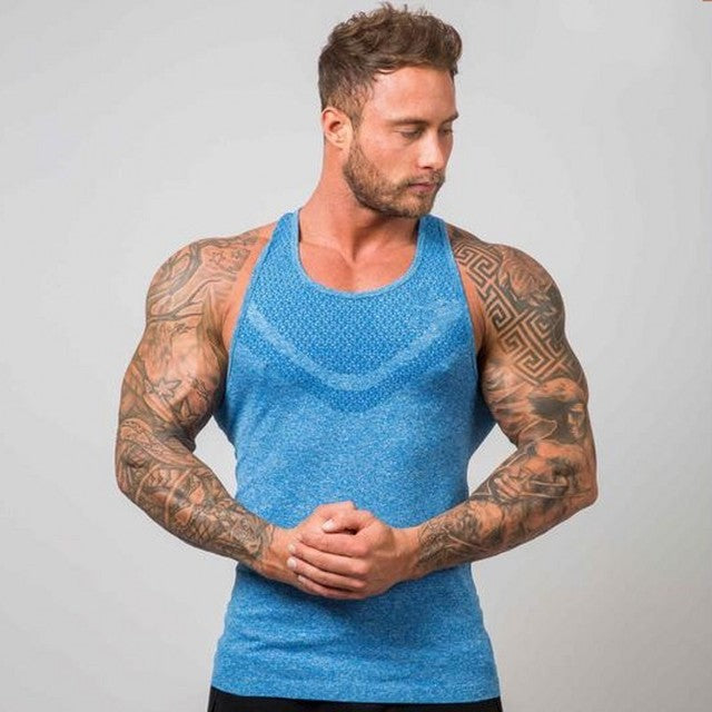Muscle Workout Men's Running Vest Sports Training Bodybuilding Breathable Stretch T-shirt